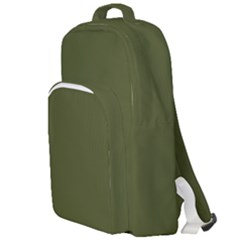 Army Green Solid Color Double Compartment Backpack by SpinnyChairDesigns