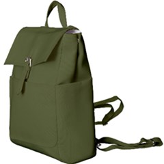 Army Green Solid Color Buckle Everyday Backpack by SpinnyChairDesigns