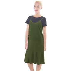 Army Green Solid Color Camis Fishtail Dress by SpinnyChairDesigns