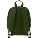 Army Green Solid Color Zip Up Backpack View3