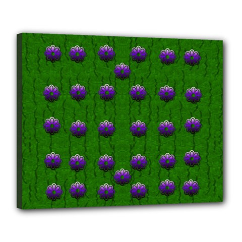 Power To The Big Flowers Festive Canvas 20  X 16  (stretched) by pepitasart