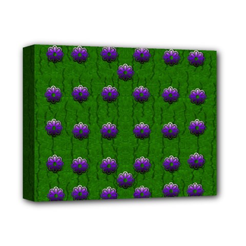 Power To The Big Flowers Festive Deluxe Canvas 14  X 11  (stretched) by pepitasart