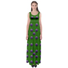 Power To The Big Flowers Festive Empire Waist Maxi Dress by pepitasart