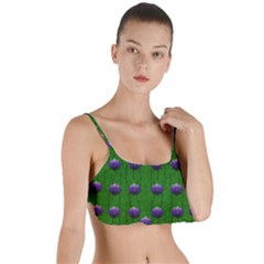 Power To The Big Flowers Festive Layered Top Bikini Top  by pepitasart