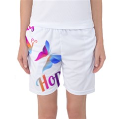 Strength Courage Hope Butterflies Women s Basketball Shorts by CHeartDesigns