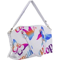 Strength Courage Hope Butterflies Canvas Crossbody Bag