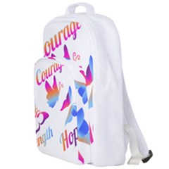 Strength Courage Hope Butterflies Double Compartment Backpack by CHeartDesigns