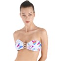 Strength Courage Hope Butterflies Twist Bandeau Bikini Top View1