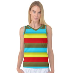 Multicolor With Black Lines Women s Basketball Tank Top by tmsartbazaar