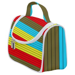 Multicolor With Black Lines Satchel Handbag by tmsartbazaar