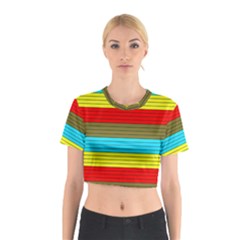 Multicolor With Black Lines Cotton Crop Top by tmsartbazaar