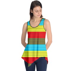 Multicolor With Black Lines Sleeveless Tunic by tmsartbazaar