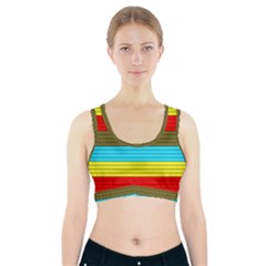 Multicolor With Black Lines Sports Bra With Pocket by tmsartbazaar