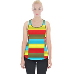 Multicolor With Black Lines Piece Up Tank Top by tmsartbazaar