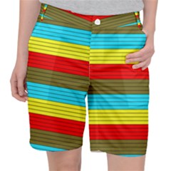 Multicolor With Black Lines Pocket Shorts by tmsartbazaar