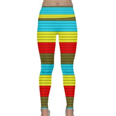 Multicolor With Black Lines Lightweight Velour Classic Yoga Leggings by tmsartbazaar