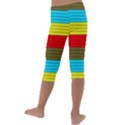 Multicolor With Black Lines Kids  Lightweight Velour Capri Leggings  View4