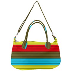 Multicolor With Black Lines Removal Strap Handbag by tmsartbazaar