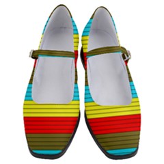 Multicolor With Black Lines Women s Mary Jane Shoes by tmsartbazaar