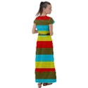 Multicolor With Black Lines Flutter Sleeve Maxi Dress View2