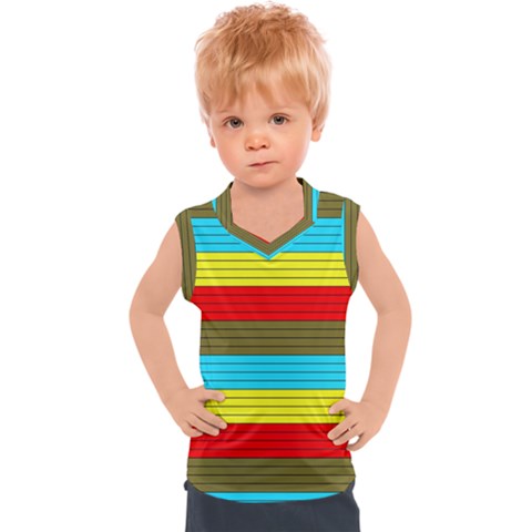 Multicolor With Black Lines Kids  Sport Tank Top by tmsartbazaar