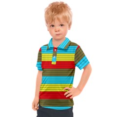 Multicolor With Black Lines Kids  Polo Tee