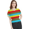 Multicolor With Black Lines Butterfly Chiffon Blouse View1