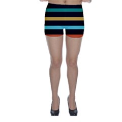 Colorful Mime Black Stripes Skinny Shorts by tmsartbazaar