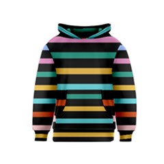 Colorful Mime Black Stripes Kids  Pullover Hoodie by tmsartbazaar