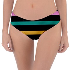 Colorful Mime Black Stripes Reversible Classic Bikini Bottoms by tmsartbazaar