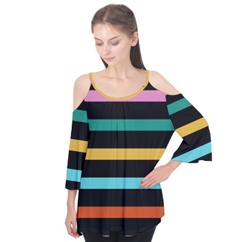 Colorful Mime Black Stripes Flutter Tees by tmsartbazaar