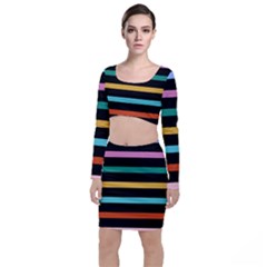 Colorful Mime Black Stripes Top And Skirt Sets by tmsartbazaar