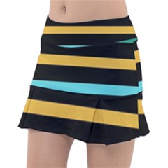 Colorful Mime Black Stripes Tennis Skorts by tmsartbazaar