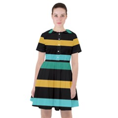 Colorful Mime Black Stripes Sailor Dress by tmsartbazaar