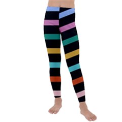 Colorful Mime Black Stripes Kids  Lightweight Velour Leggings by tmsartbazaar