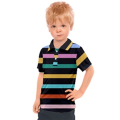 Colorful Mime Black Stripes Kids  Polo Tee