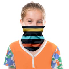 Colorful Mime Black Stripes Face Covering Bandana (kids)