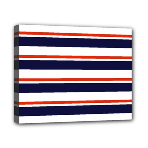 Red With Blue Stripes Canvas 10  X 8  (stretched) by tmsartbazaar