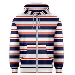 Red With Blue Stripes Men s Zipper Hoodie by tmsartbazaar