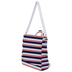 Red With Blue Stripes Crossbody Backpack by tmsartbazaar