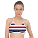 Red With Blue Stripes Basic Training Sports Bra View1