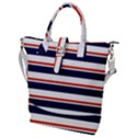 Red With Blue Stripes Buckle Top Tote Bag View1