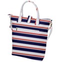 Red With Blue Stripes Buckle Top Tote Bag View2