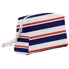 Red With Blue Stripes Wristlet Pouch Bag (large) by tmsartbazaar