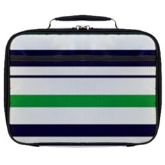 Green With Blue Stripes Full Print Lunch Bag by tmsartbazaar