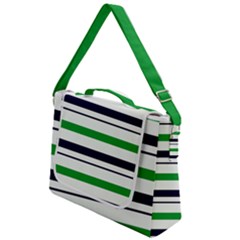 Green With Blue Stripes Box Up Messenger Bag by tmsartbazaar