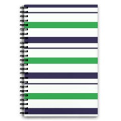 Green With Blue Stripes 5 5  X 8 5  Notebook by tmsartbazaar