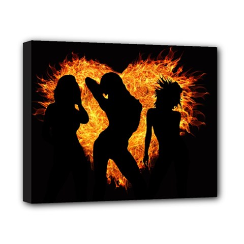 Shadow Heart Love Flame Girl Sexy Pose Canvas 10  X 8  (stretched) by HermanTelo