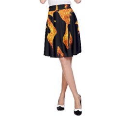 Shadow Heart Love Flame Girl Sexy Pose A-line Skirt