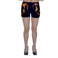 Shadow Heart Love Flame Girl Sexy Pose Skinny Shorts